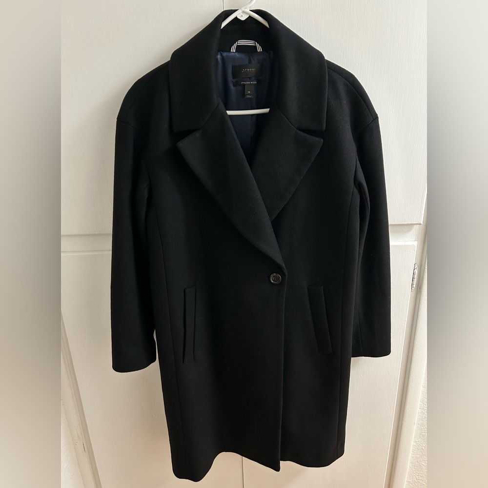 Black J. Crew Italian Wool Coat
